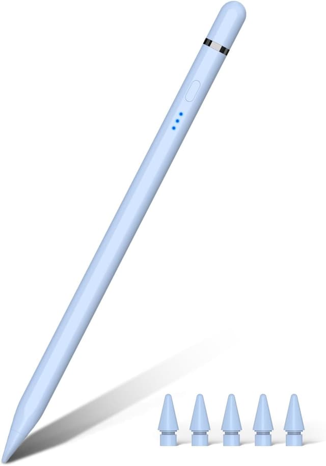 Detalle de Pencil 1. Generation für iPad (2018–2025) mit USB‑C Schnellladung & magnetischer Absaugung – Stift in Blau