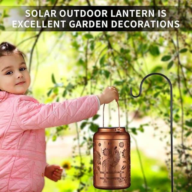 Thumbnail 4 de Rooster Solar Lanterns Hanging Waterproof Garden Decor 🏮
