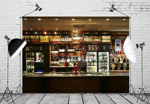 Detalle de BELECO Stoff-Bar-Hintergrund 2,1 x 1,5 m (2.1x1.5m) für Fotografie, Bar & Events