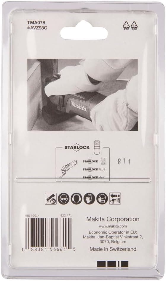 Detalle 2 de Plateau de ponçage auto-agrippant Makita B-65115 (Velcro) Starlock – noir