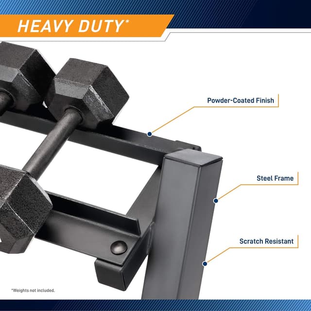 Detalle de Marcy DBR-86 Heavy-Duty Weight Storage Organizer Rack for Dumbbells, Kettlebells & Plates