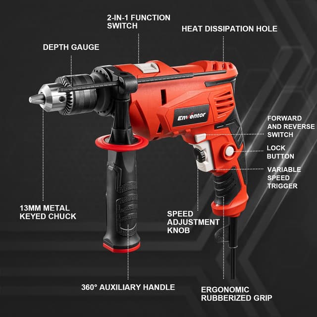 Detalle 2 de Enventor Hammer Drill 900W 13mm Chuck
