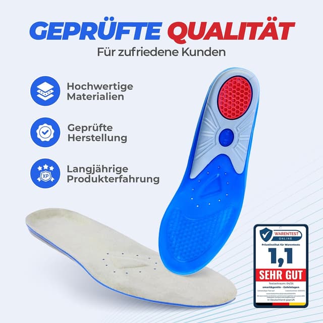 Thumbnail 6 de smart&gentle Premium Geleinlagen für Schuhe – dünne Komfort-Einlagen für Alltag, Sport & Arbeit
