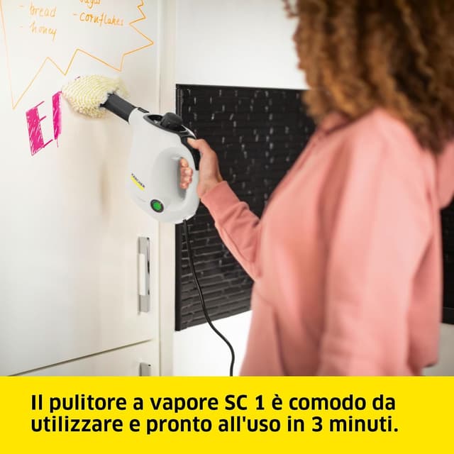 Detalle 2 de Kärcher SC 1 pulitore a vapore: pronto in 3 minuti, 1200W e serbatoio da 200 ml