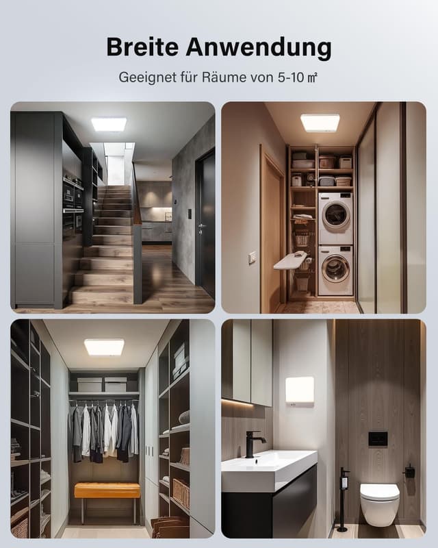 Thumbnail 6 de Leselux Akku-Deckenleuchte mit Bewegungsmelder, Fernbedienung & 3 Farbtemperaturen (kabellos, 20 cm)