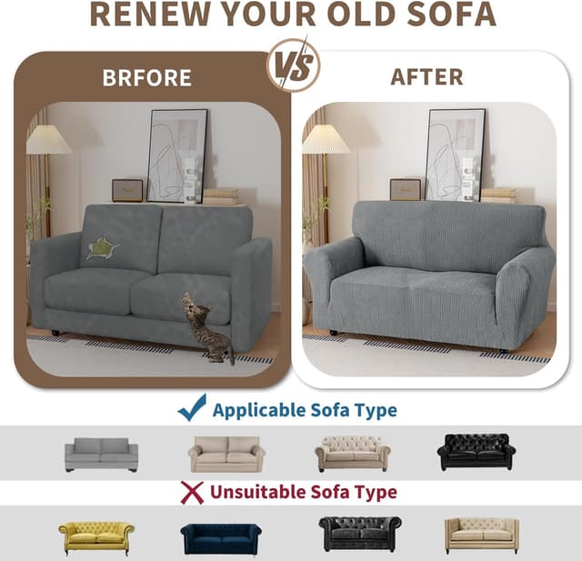 Detalle 2 de Ystyle copridivano 1 posto antiscivolo 78-116cm