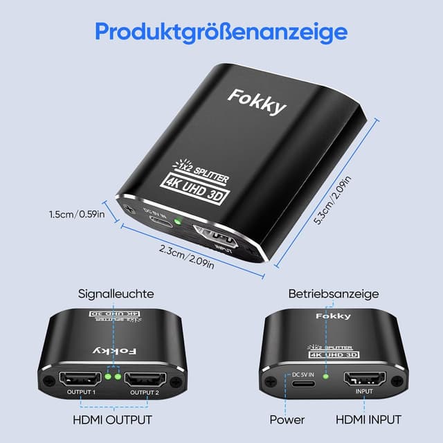 Thumbnail 6 de Fokky 4K HDMI Splitter 1 in 2 Out