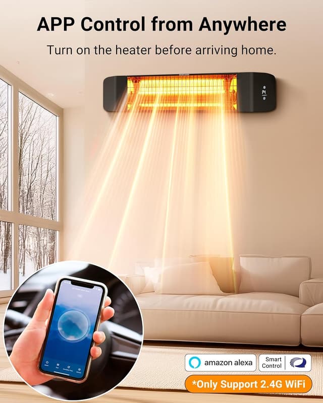 Thumbnail 1 de Pasapair Electric Patio Heater: Smart Infrared with App Control