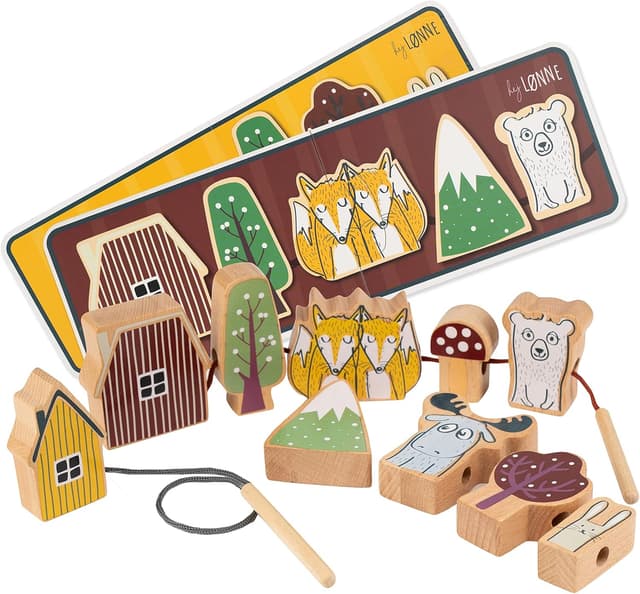 Detalle de HEJ LØNNE Juego de enhebrar para niños