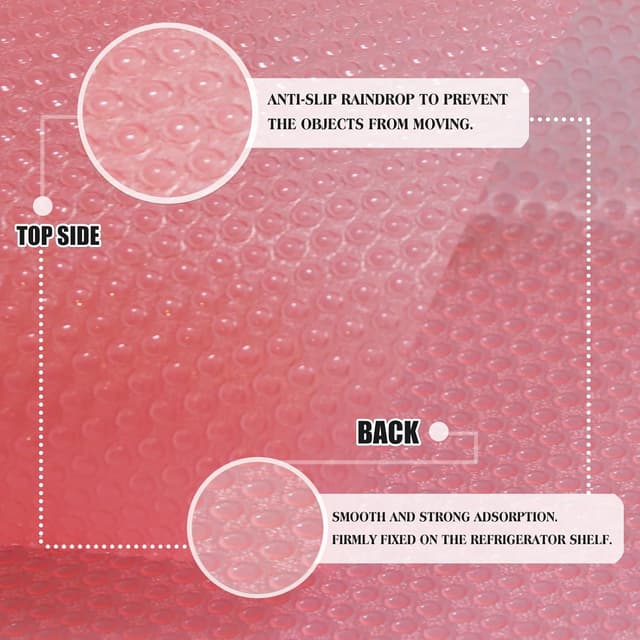 Detalle de Daixers 10-Pack Washable Refrigerator Liner Mats (Food-Grade Waterproof EVA), Pink