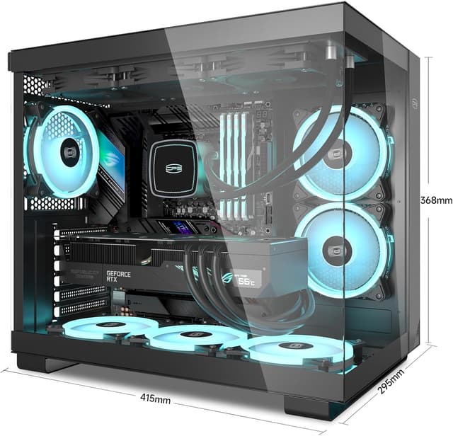 Thumbnail 6 de PCCOOLER CPS T500 : boîtier PC ATX mid-tower avec 6 ventilateurs ARGB 120 mm, panneau verre trempé et USB Type-C