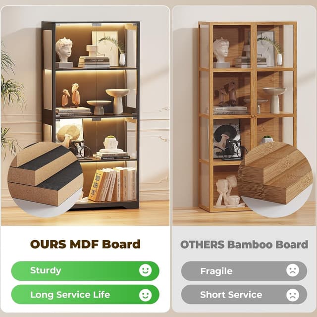 Thumbnail 6 de BROTTAR Vitrine LED Schwarz 80x165x36 cm