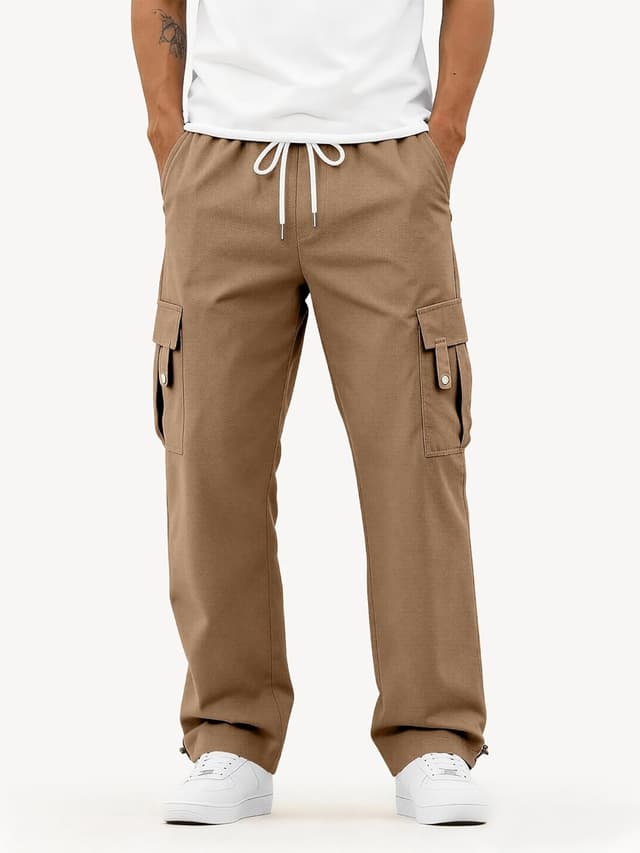 Detalle de HOTake Men’s Relaxed Fit Stretch Cargo Pants