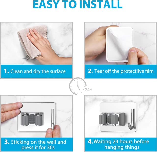 Thumbnail 6 de homeasy Mop Broom Holder 4pcs 10 KG