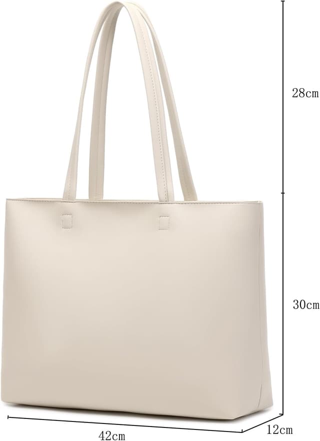Detalle 2 de MEEGIRL Ladies Tote Bags in faux leather with zip and inner pocket (42 x 12 x 30cm)
