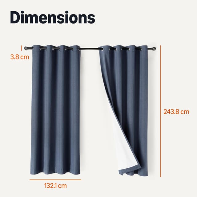Thumbnail 4 de Amazon Basics 100% Blackout Eyelet Curtains 132 x 244 cm 🪟