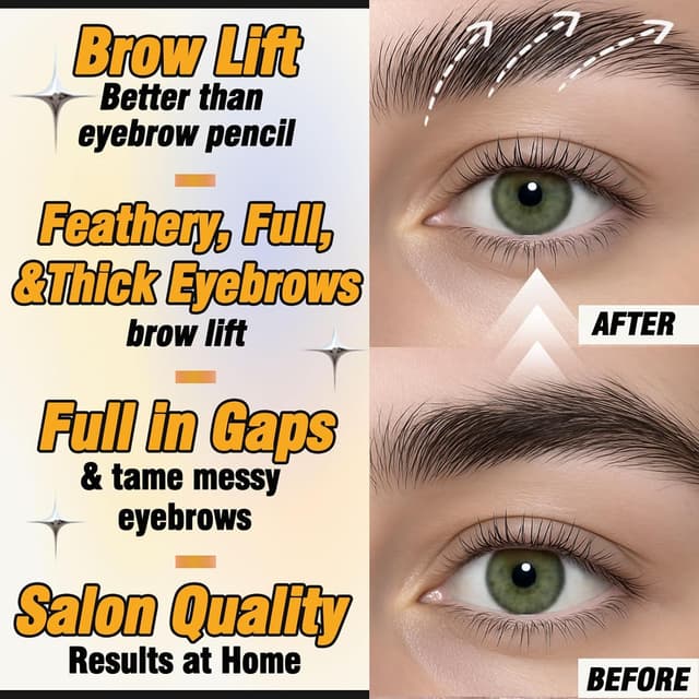 Detalle de Kit 2-en-1 Brow Lift & Rehaussement de cils avec adhésifs pour patchs Sourcil/Sourcils plus denses – Trousse professionnelle maison