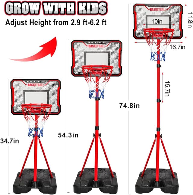 Thumbnail 2 de MELAND Kids Basketball Hoop Outdoor 104-190cm
