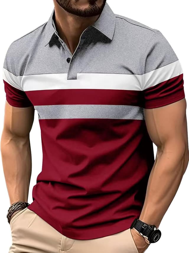 Thumbnail 6 de Polo homme Comilaka à manches courtes à rayures pour l’été, tissu respirant