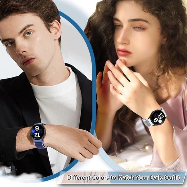 Detalle de Runostrich nylon sport watch strap for Samsung Galaxy Watch 7/6/5/4 (40–47mm) — soft sport loop replacement