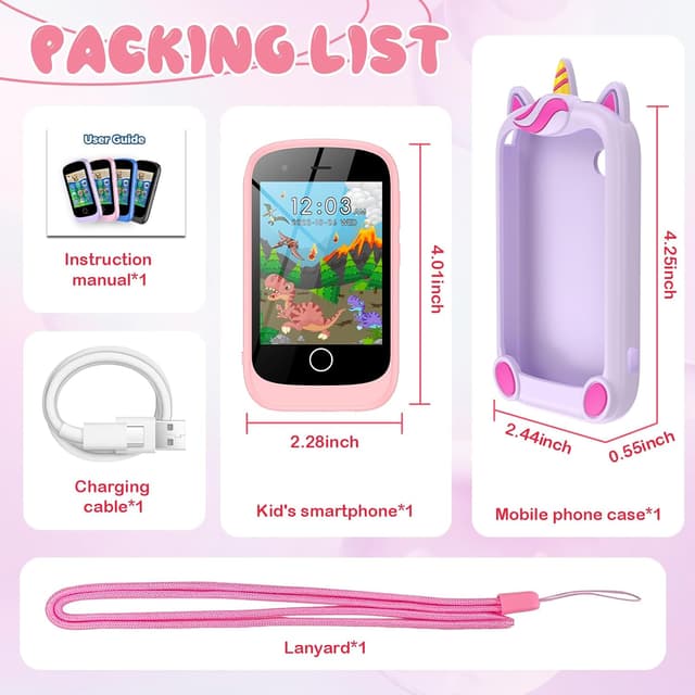 Thumbnail 6 de Téléphone enfant rose avec caméra, livres audio et 17 jeux