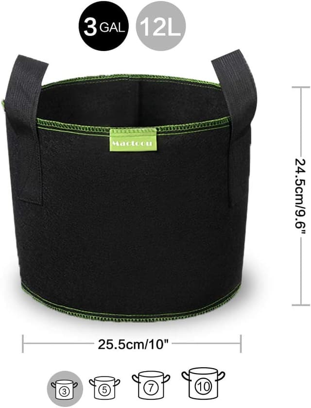 Detalle 2 de Mactoou Stofftopf 12 L Pflanzsack Set