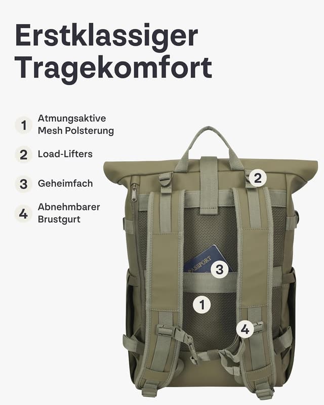 Detalle 2 de Harvey Large Rolltop Rucksack 21 l