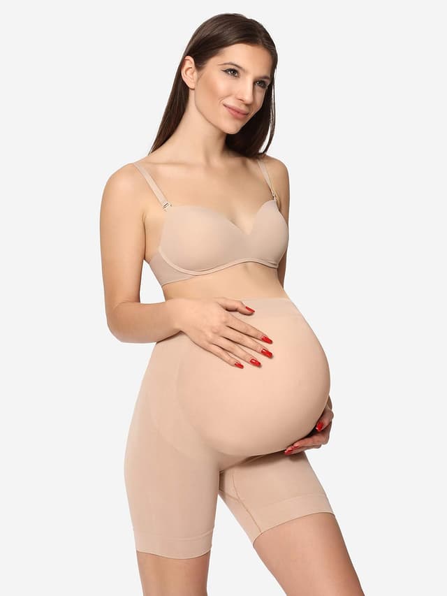 Detalle de Be Mammy pantaloni premaman corti con taglio alto e aloe/jojoba