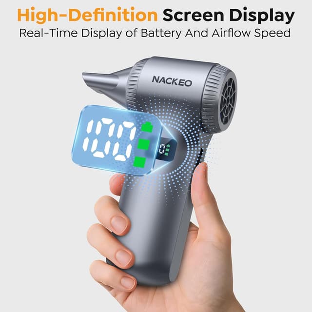 Thumbnail 2 de NACKEO Electric Air Duster K100 (cordless, up to 230,000 RPM) with LED light, display and stepless speed control