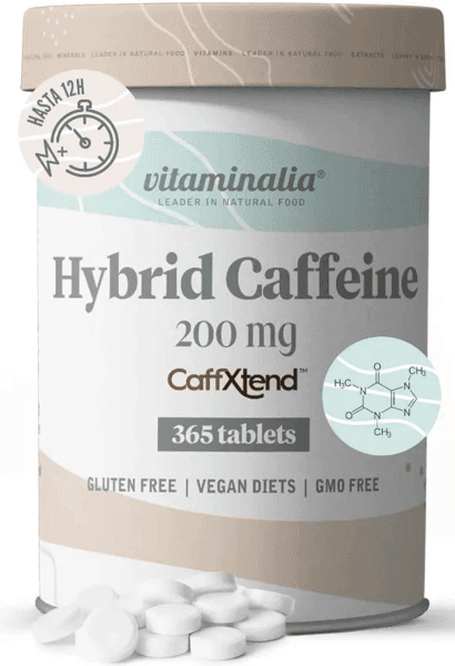 Detalle de Vitaminalia Cafeína Híbrida 200mg 365 Comprimidos