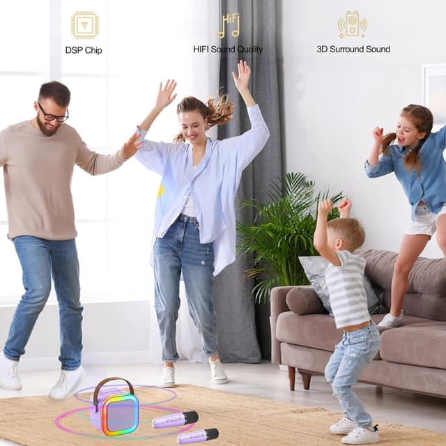 Detalle de CUTEEEE Karaoke Maschine für Kinder mit 2 Mikros