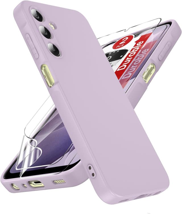 Detalle de LeYi Galaxy A25 5G Case (Purple) with 2-Pack HD Screen Protectors