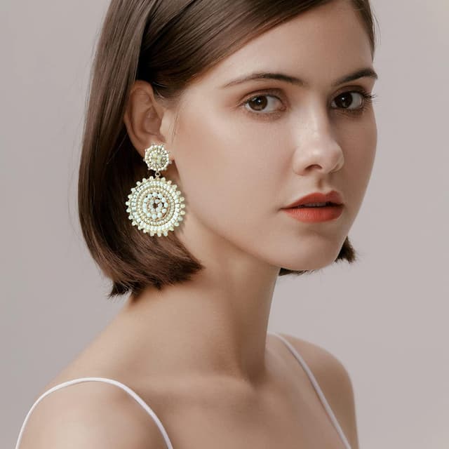 Detalle de Damen-Perlenohrringe Sommer Strand Boho