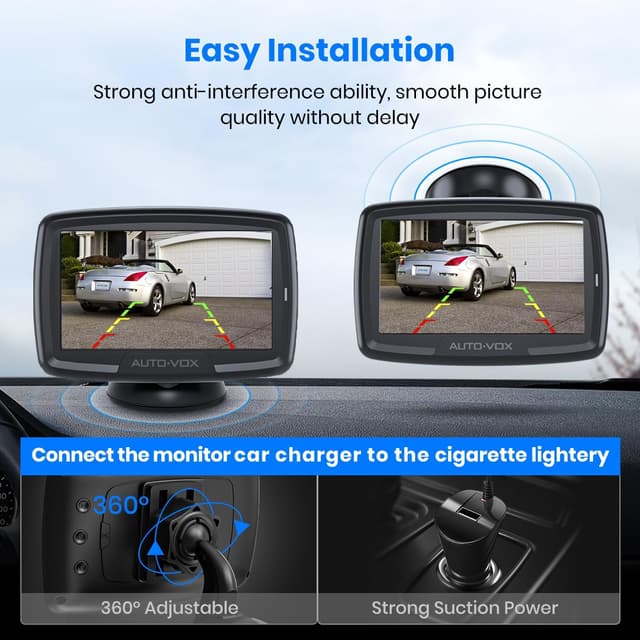 Detalle 2 de AUTO-VOX CS-2 Wireless Backup Camera System with 4.3" Car Monitor