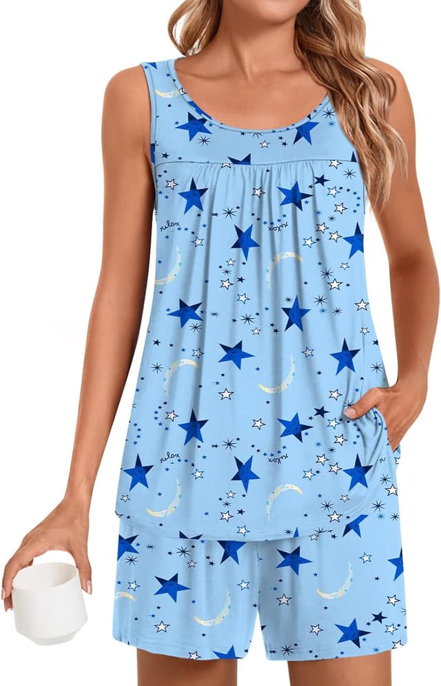 Thumbnail 6 de POPYOUNG Pajama Set 2‑Piece 95% Rayon Tops & Shorts