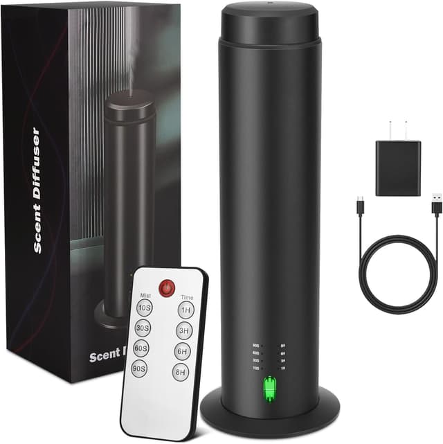 Detalle de Diffuseur d’huiles essentielles sans eau noir 200 ml portée 135 m²