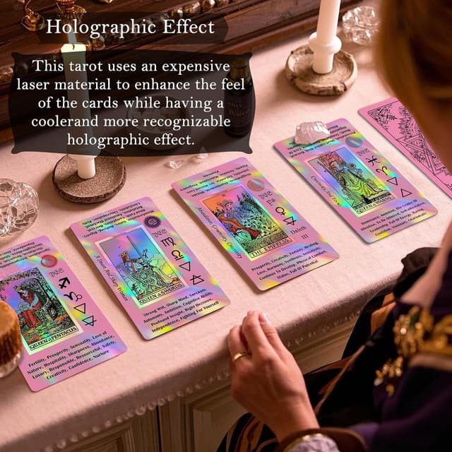 Thumbnail 3 de Smoostart Pink Holographic Tarot Cards 78
