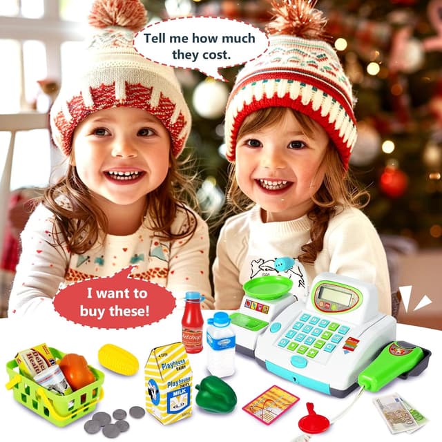 Thumbnail 5 de HERSITY Kaufladen Kasse Spielzeug Registrierkasse