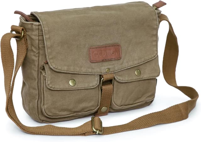 Detalle de GOOTIUM 30624 Vintage Canvas Messenger Bag