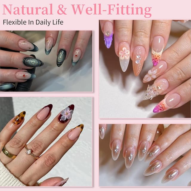 Thumbnail 6 de Almond Medium Soft Gel Tips – Venares 500 Stück Full Cover Nageltips kurz (12 Größen) für Gel-Nägel