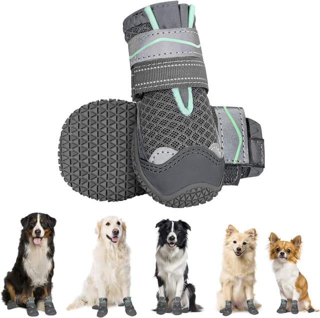 Detalle de Eyein Dog Boots Paw Protector – Breathable waterproof dog shoes with reflective straps (2-pack)