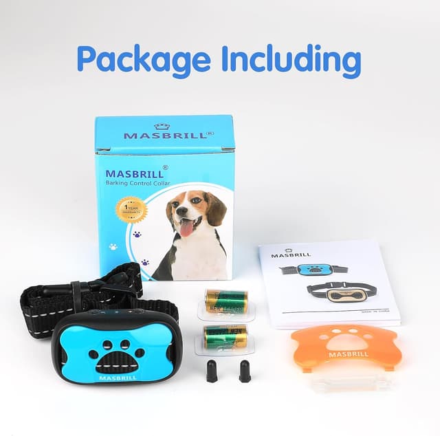 Thumbnail 6 de MASBRILL Collier Anti-Aboiement 2 modes (son + vibration) – réglable, 7 niveaux de sensibilité