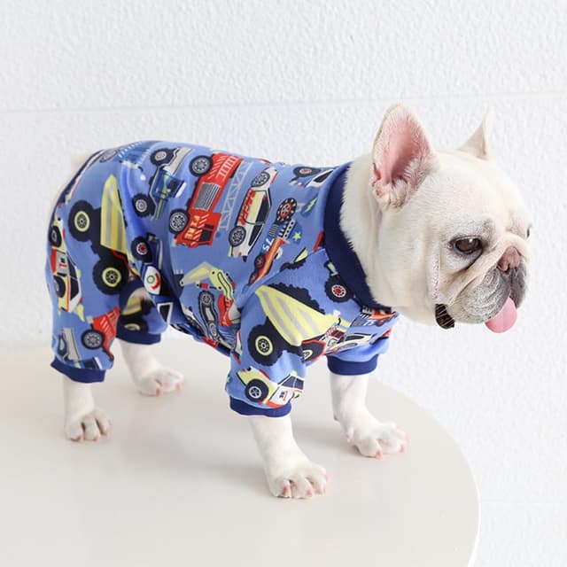 Detalle 2 de BT Bear Fat Dog Clothes fleece-style dog pyjamas jumpsuit (Blue, XXL) for autumn/winter warmth