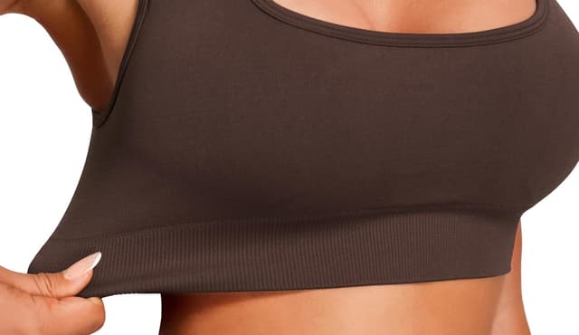 Detalle 2 de JOYSPELS Seamless Women’s Sports Bra (Wide Strap, Wirefree) with Removable Pads