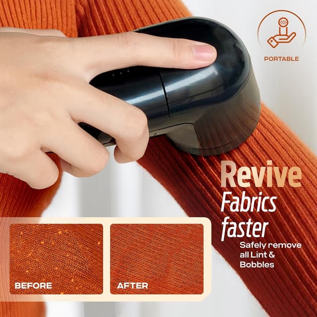 Detalle 2 de PORTENTUM Quitapelusas eléctrico con cuchillas de acero inoxidable