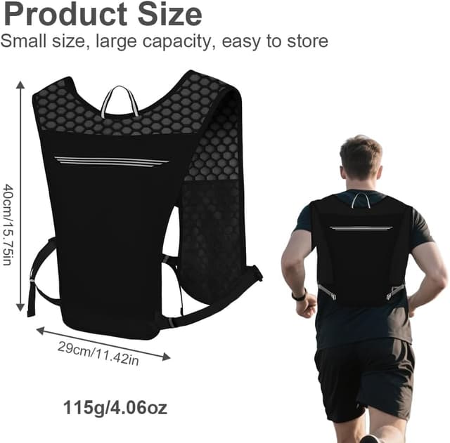 Detalle 2 de Alaoo Running Vest Lightweight Hydration Backpack – breathable reflective running pack for men & women