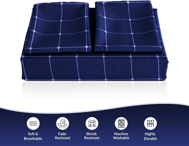 Detalle de Lazzaro Double Duvet Set Premium Brushed Microfibre (Double) with Reversible Cover & Pillowcases