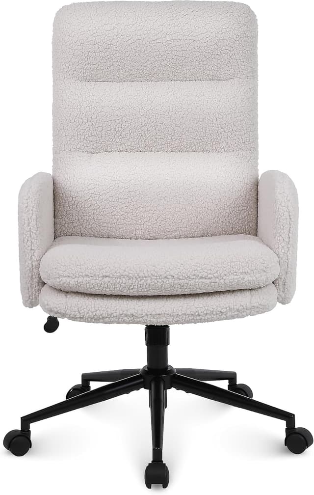Imagen de Youhauchair Desk Chair Cream faux cashmere, adjustable en OfertitasTOP