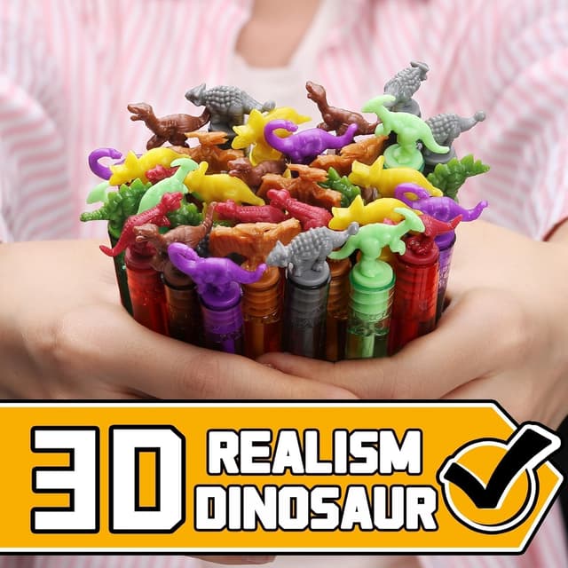 Detalle 2 de Dinosaur Bubbles Wands Bulk for Kids (32-Pack Mini Bubble Party Favors)