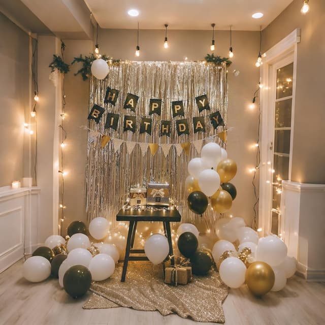 Detalle de jijAcraft Lametta Vorhang Silber Glitzer – Metallic Party Deko, 2 Stück (1 m x 2,5 m)